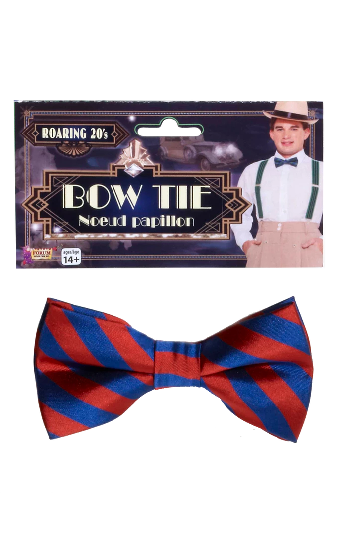 Bristol Novelty All Decades /Era Costumes Red/Blue Striped Bow Tie 1 Bristol Novelty All Decades /Era Costumes Red/Blue Striped Bow Tie