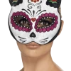 Smiffys Animals Sugar Skull Cat Facepiece Accessory