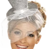 Smiffys Mini Top Hat Silver Accessory