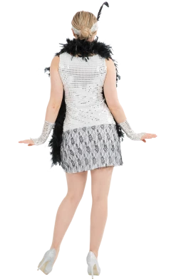 Orion Costumes Costumes Under £20 Womens 1920s Silver Flapper Costume