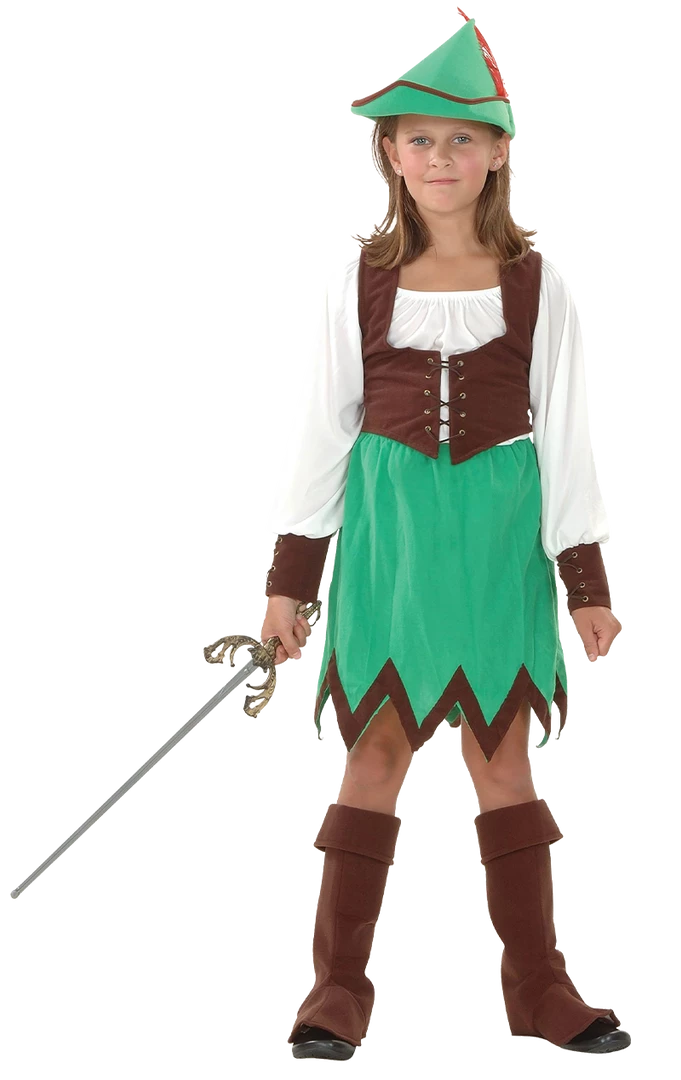 Bristol Novelty British / UK Girls Robin Hood Costume 1 Bristol Novelty British / UK Girls Robin Hood Costume
