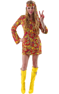Orion Costumes Ladies 60s Hippie Costume Costumes Under £20