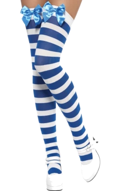 Smiffys Blue And White Striped Stockings Sailors