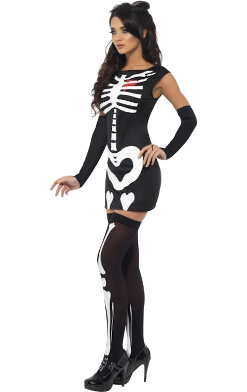 Smiffys Fever Sexy Skeleton Costume Halloween 2 Smiffys Fever Sexy Skeleton Costume Halloween