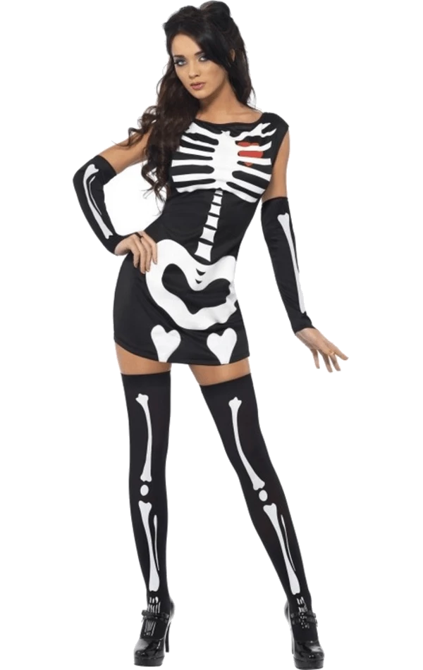 Smiffys Fever Sexy Skeleton Costume Halloween 1 Smiffys Fever Sexy Skeleton Costume Halloween