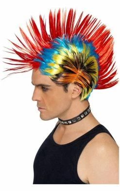 Smiffys 80s Multi-coloured Mohawk Wig