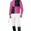 Smiffys Mens Pink And Black Jockey Costume Novelty