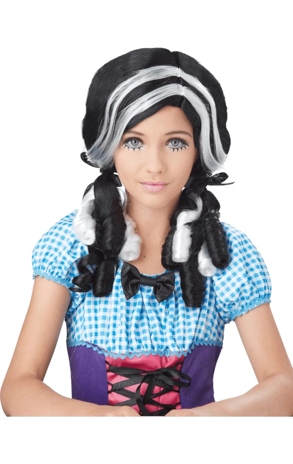 California Costumes Black & White Doll Curl Wig 1 California Costumes Black & White Doll Curl Wig