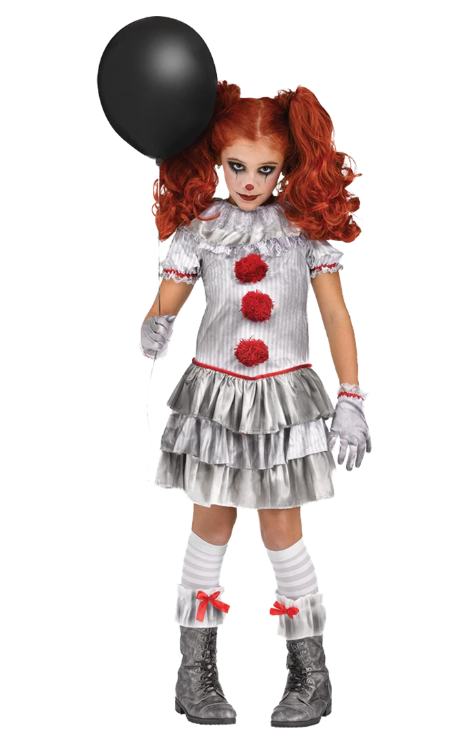 Palmer Circus Kids Miss Pennywise Clown Costume 1 Palmer Circus Kids Miss Pennywise Clown Costume