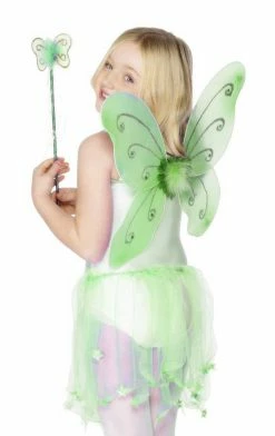 Smiffys Fairies Green Butterfly Wings And Wand