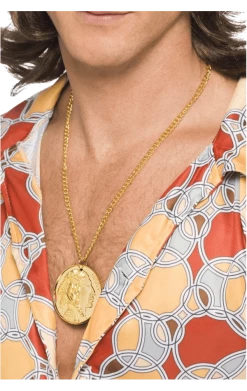 Smiffys 1960's Gold Metal Medallion Accessory