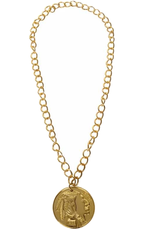 Smiffys 1960's Gold Metal Medallion Accessory 1 Smiffys 1960's Gold Metal Medallion Accessory