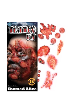Tinsley Transfers Halloween Burned Alive Temporary Tattoos