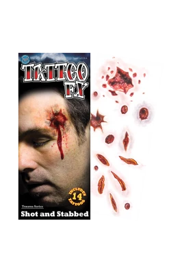 Tinsley Transfers Sliced & Shot Temporary Tattoos