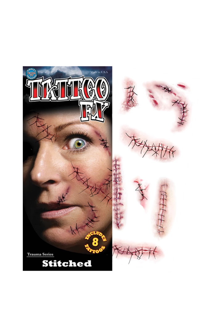 Tinsley Transfers Stitched Up Temporary Tattoos Halloween 1 Tinsley Transfers Stitched Up Temporary Tattoos Halloween
