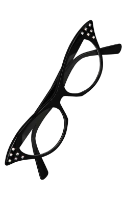 Bristol Novelty 50s Black Rhinestone Glasses