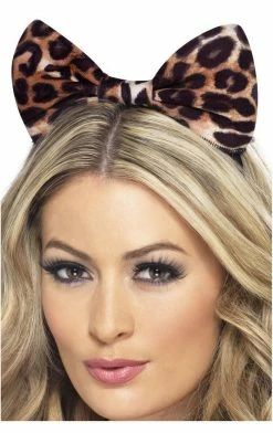 Smiffys Brown Leopard Bow On Headband