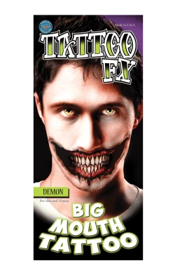 Tinsley Transfers Demon Mouth Tattoo Accessory