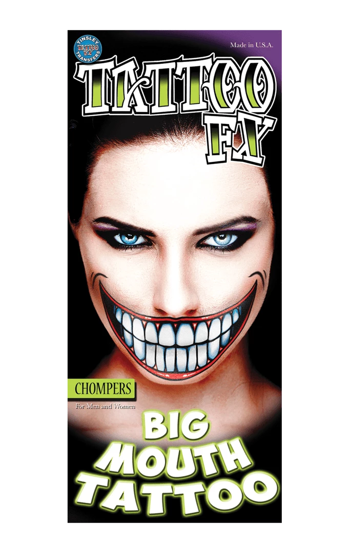 Tinsley Transfers Clowns Chompers Mouth Tattoo Accessory 1 Tinsley Transfers Clowns Chompers Mouth Tattoo Accessory