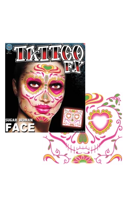 Tinsley Transfers Floral Sugar Skull Accessory Temporary Tattoos