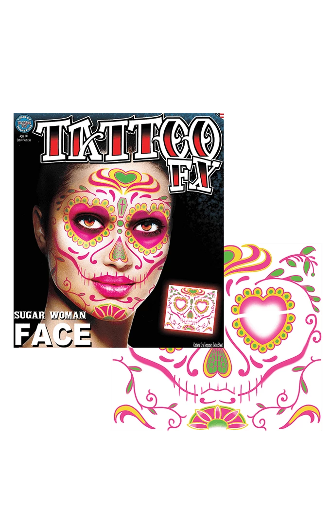 Tinsley Transfers Floral Sugar Skull Accessory Temporary Tattoos 1 Tinsley Transfers Floral Sugar Skull Accessory Temporary Tattoos