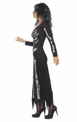 Smiffys Womens Skeleton Maxi Dress Costume Costumes Under £20