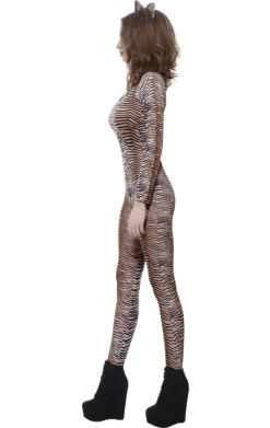 Smiffys Animals Tiger Print Bodysuit Costume
