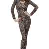 Smiffys Animals Leopard Print Bodysuit Costume