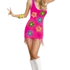 Generic Womens 60s Groovy Flower Dress