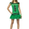 Rasta Imposta Costumes Under £20 Ladies Emerald Crayola Crayon Costume