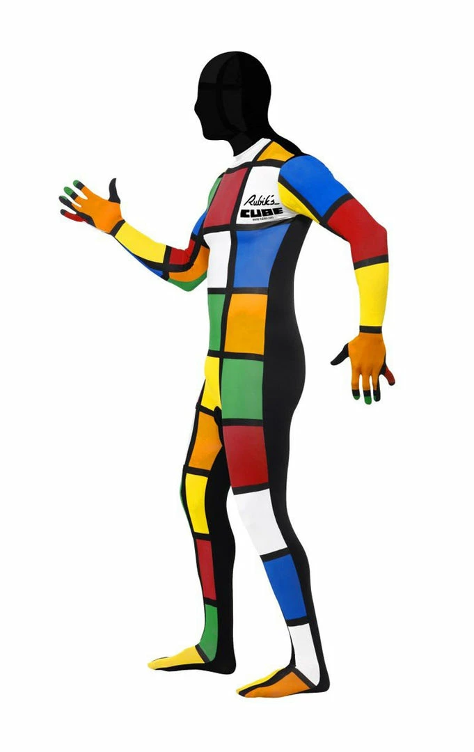Smiffys Rubiks Cube Second Skin Costume 1980's 2 Smiffys Rubiks Cube Second Skin Costume 1980's