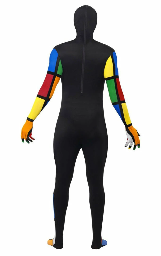 Smiffys Rubiks Cube Second Skin Costume 1980's 3 Smiffys Rubiks Cube Second Skin Costume 1980's