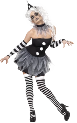 Smiffys Pierrot Clown Costume Circus