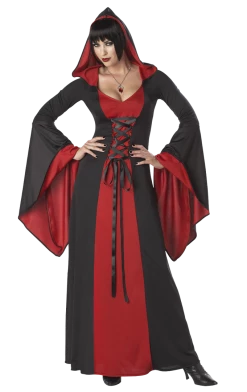 California Costumes Fairytales Womens Dark Red Hooded Robe Costume