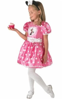 Rubies Minnie Mouse & Mickey Mouse Child Deluxe Minnie Pink Cupcake Dress