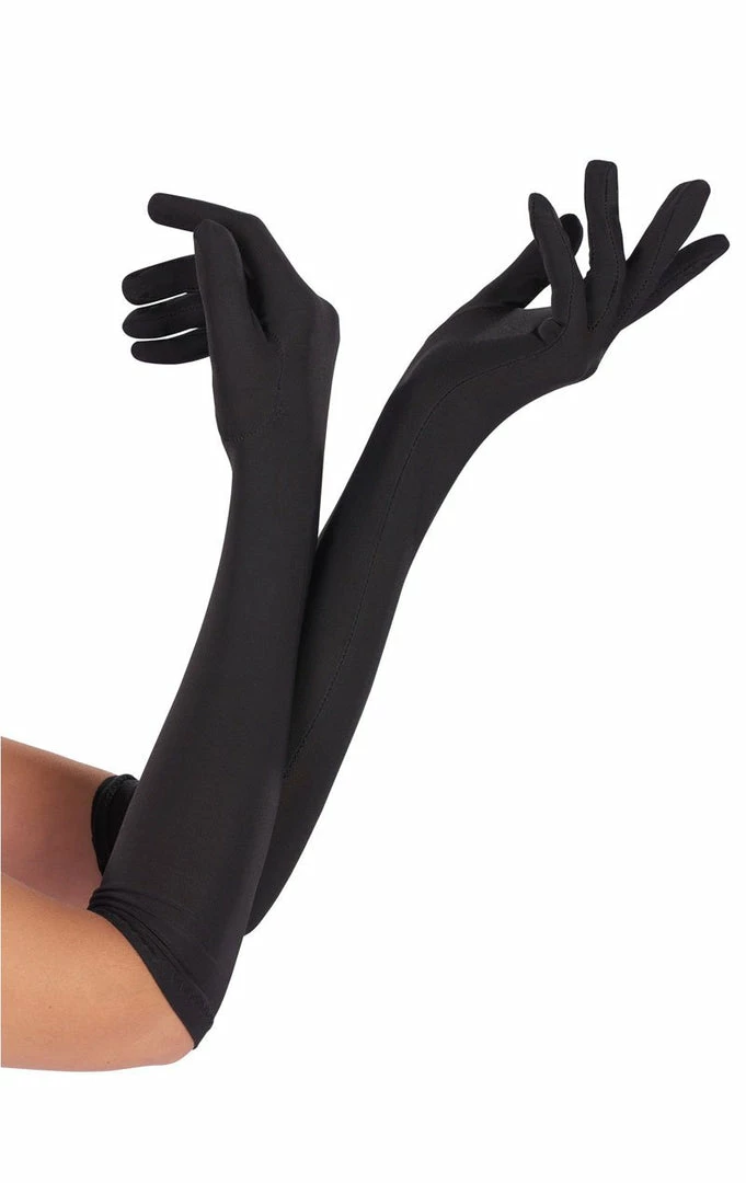 Generic Long Black Gloves 1920's 1 Generic Long Black Gloves 1920's
